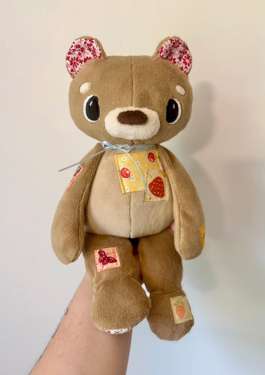 🍓🦋🌸 Petunia the Patchwork Bear 🌸🦋🍓