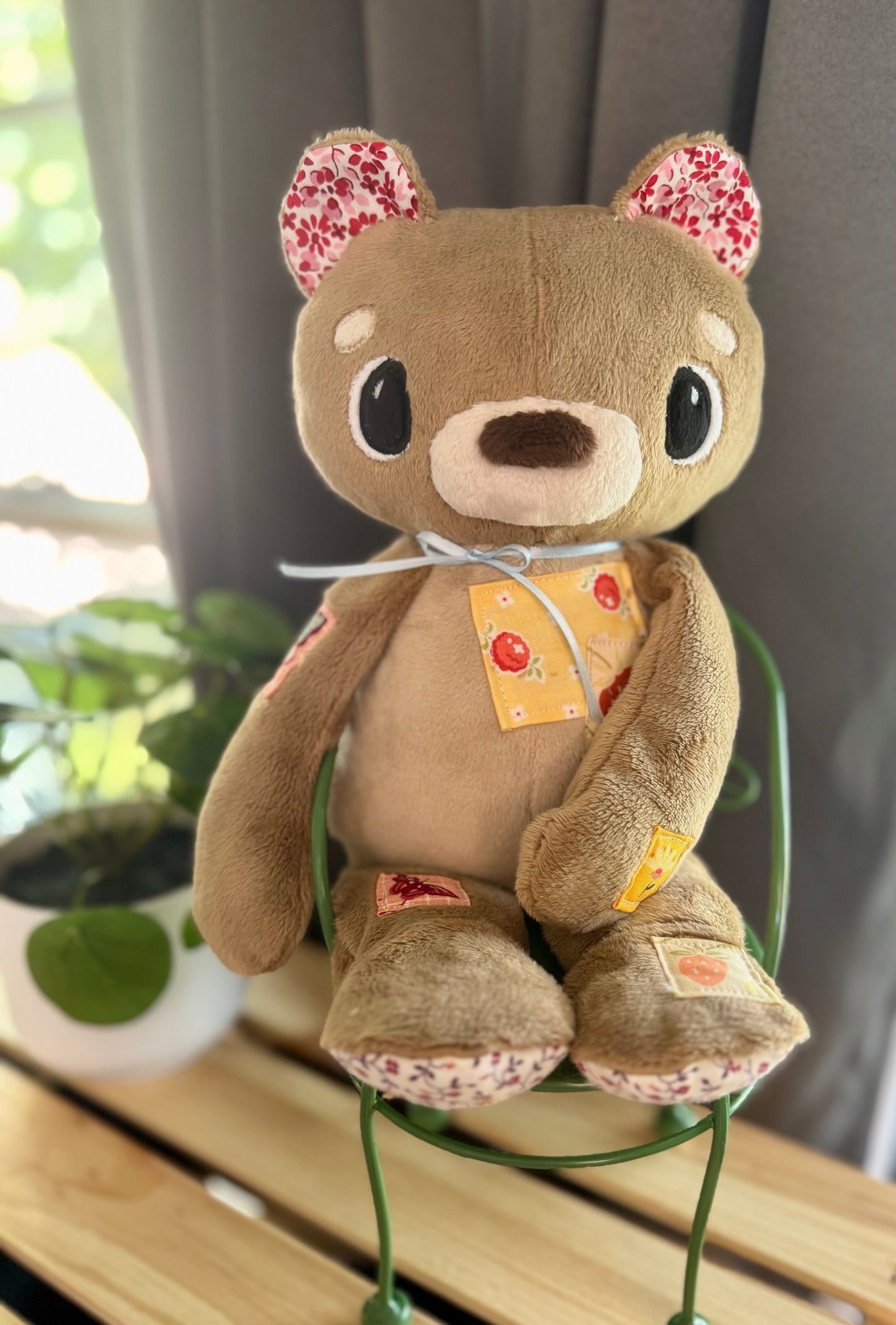 🍓🦋🌸 Petunia the Patchwork Bear 🌸🦋🍓